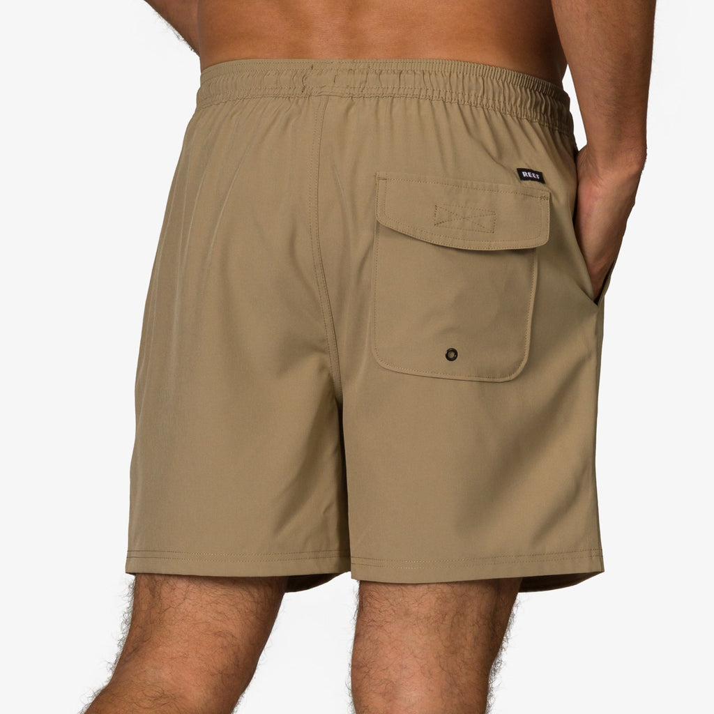 Garland Hybrid Short showing back right side with pocket, surf-inspired men's shorts designed for comfort and durability.