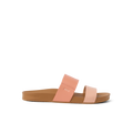 Cushion Vista women's sandal facing right with peach-tone straps, soft-rebound cushioning, and anatomical arch support.
