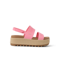 Water Vista Higher women's coral platform sandal facing right, soft cushioning and anatomical arch support for comfort.