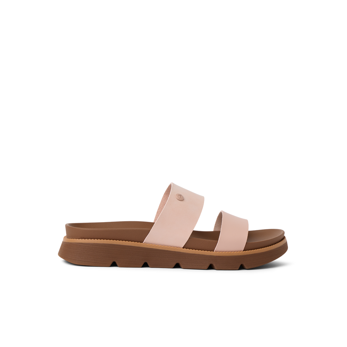 Vista Luxe Thea women's sandal facing right, beach-inspired with cushioned sole and arch support in cameo rose.